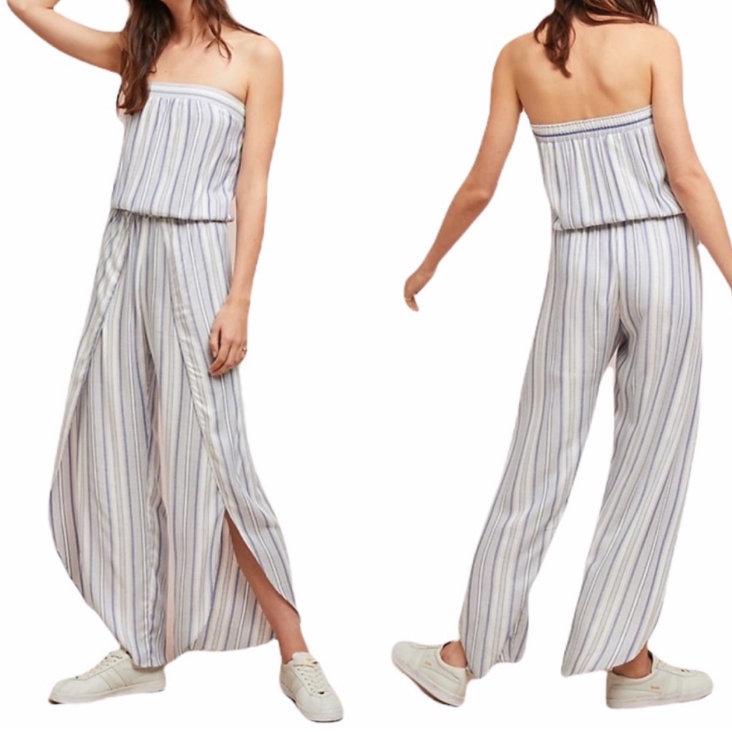 New Anthropologie Drew Emerson Striped Strapless Jumpsuit